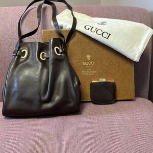 VINTAGE Gucci Brown Leather Women's Bag